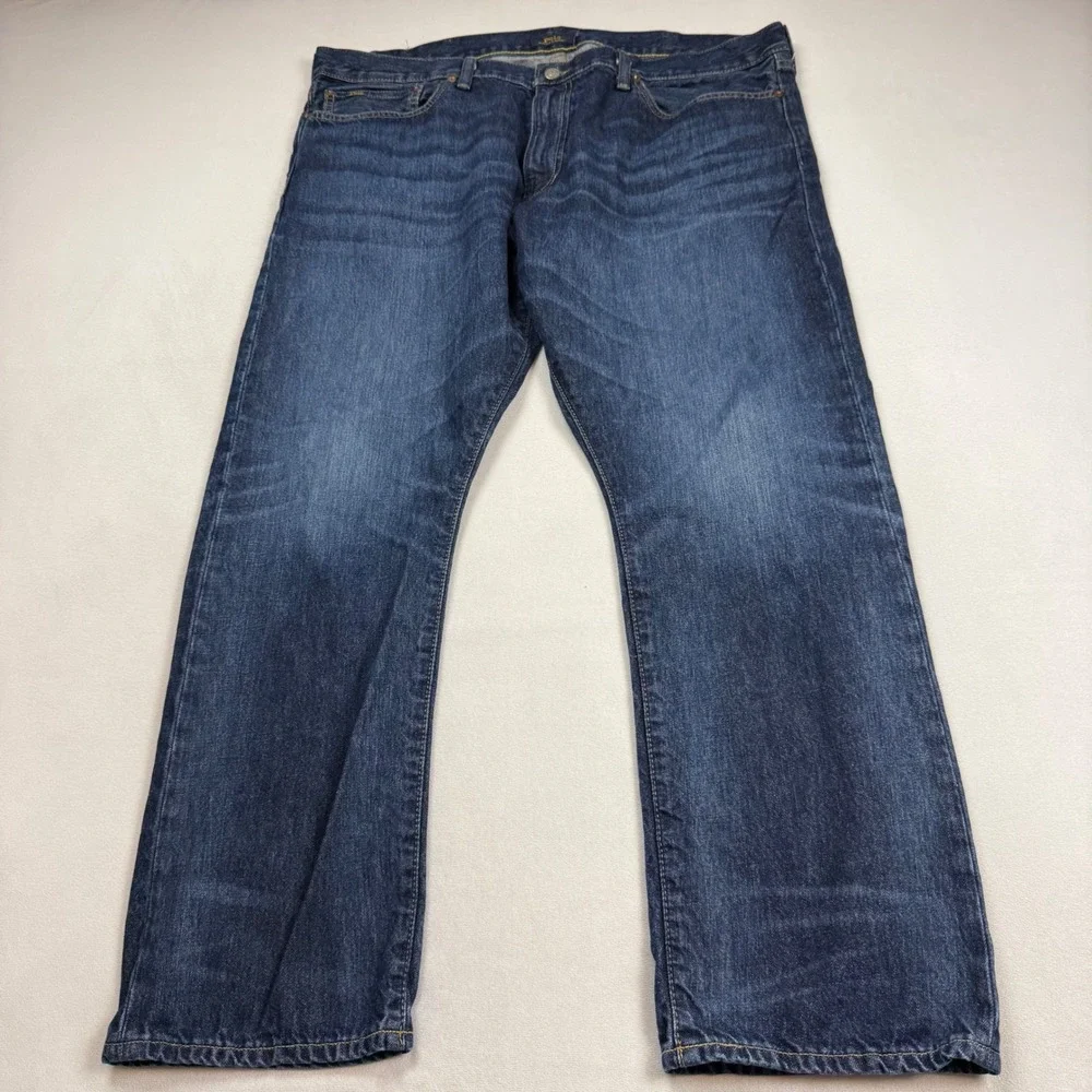 Polo Ralph Lauren Varick Slim Straight Jeans Mens 40x30 Dark Wash Blue Denim